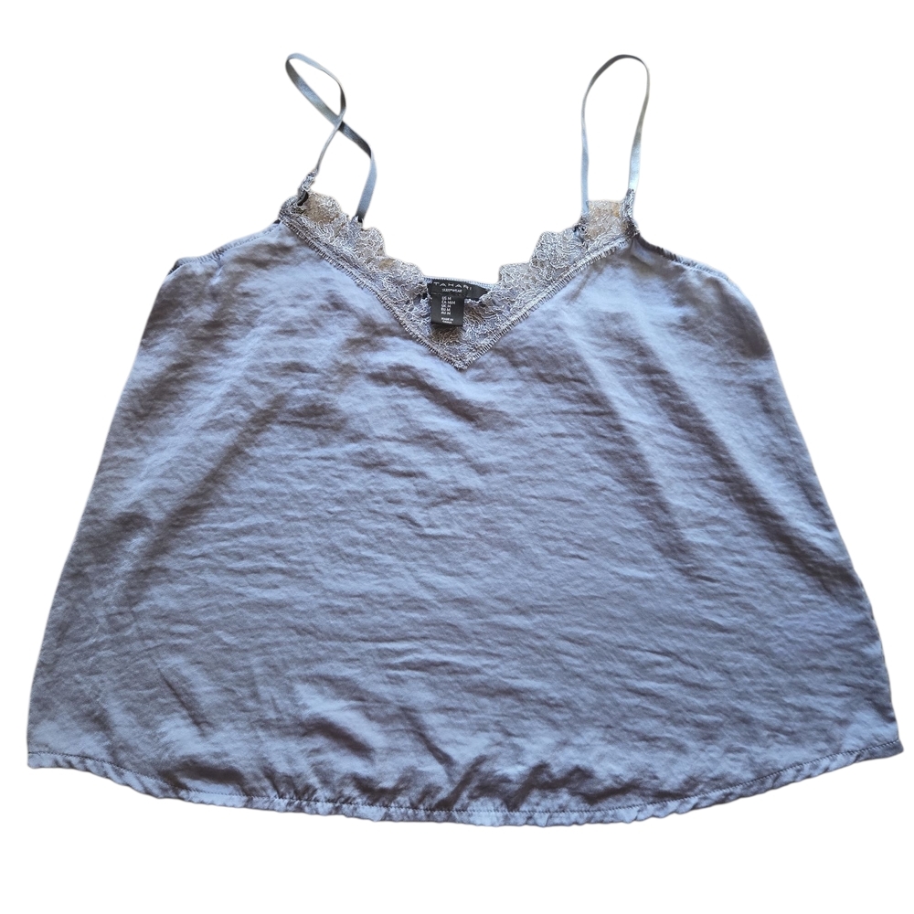 Tahari Light Blue Lace Trim‎ Camisole Y2k Boho ~ Meduim